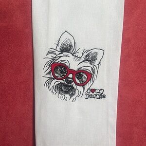 "ILove My Yorkie"Embroidery Hand Towel
